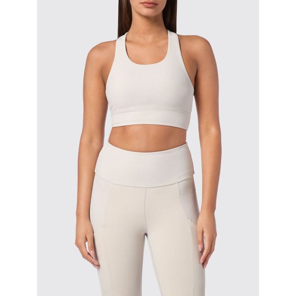 Cropped Slim Fit Sports Top Plein Sport In Jersey With Criss-Cross Straps